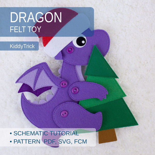 felt toy Xmas dragon