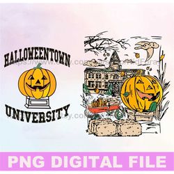Vintage Halloween Town University PNG, 90s Halloween PNG, Vintage Halloween PNG, 2 sides