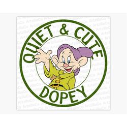 dopey - quiet and cute - snow white and the seven dwarfs - digital download svg