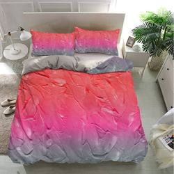 orange pink texture bedding sets, orange pink texture bedding, bedroom decor, decorations for home bedding sets, bedding
