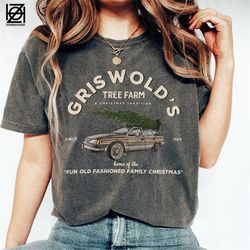 griswold's comfort color shirt, griswold's tree farm since 1989, christmas gift, women's christmas shirt, griswold shirt