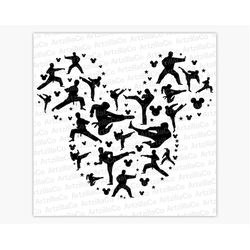 karate collage - mickey mouse ears digital download svg