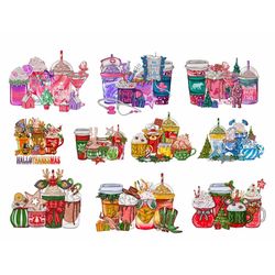 10 christmas coffee drink png, grinchstmas coffee png, christmas movie png, christmas drink design, christmas candy, sno