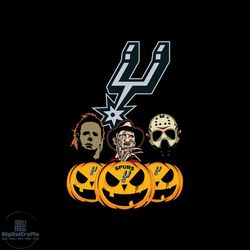 san antonio spurs halloween horror movie pumpkin svg, jason voorhees and freddy krueger svg, halloween svg, halloween pn