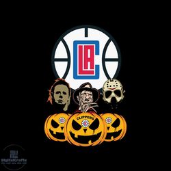 halloween horror movie pumpkin svg, jason voorhees and freddy krueger svg la clippers