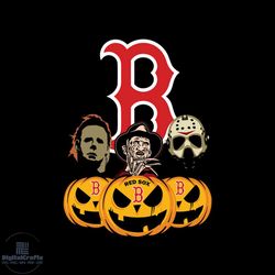 boston red sox halloween horror movie pumpkin svg, jason voorhees and freddy krueger svg, halloween svg, halloween png