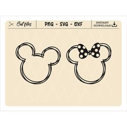 bundle mouse head outline svg, digital download, clipart mouse head, mouse head | instant dowload | png, svg,,dxf