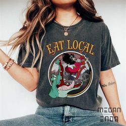 retro disney peter pan tick-tock the crocodile captain hook eat local shirt, magic kingdom unisex t-shirt family birthda