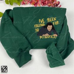 loki i've been falling for 30 minutes embroidered sweatshirt, funny marvel loki meme i have been falling for thirty minu