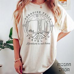 comfort color retro disney pixar up paradise falls shirt, travel co adventure is out there shirt, disney up shirt, disne