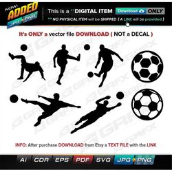 7 Soccer Vectors ai, cdr, eps, pdf, svg and also jpg, png - Instant Download -- 54 Files TOTAL (9 Folders)