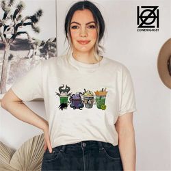 disney villains latte coffee shirt, disney villains, disney shirt, villains squad shirt, cruella de vil, maleficent, the
