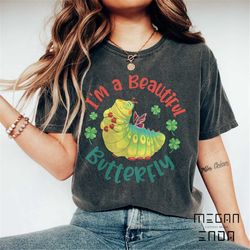 comfort colors vintage cute disney caterpillar heimlich shirt, disney a bug's life shirt, i'm a beautiful butterfly shir