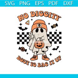 funny retro halloween no diggity bout to bag it up svg file