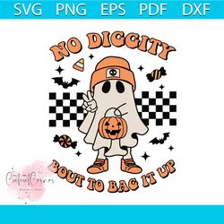 funny retro halloween no diggity bout to bag it up svg file