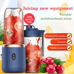 6blade Portable Blender Mini Juicer Cup Extractor Smoothie USB Charging Fruit Squeezer Blender Food Mixer Ice Crusher