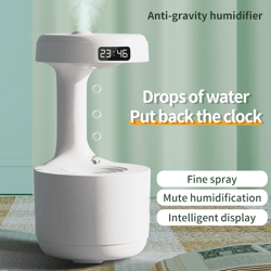 bedroom anti-gravity humidifier with clock water drop backflow aroma diffuser large capacity office bedroom mute fog