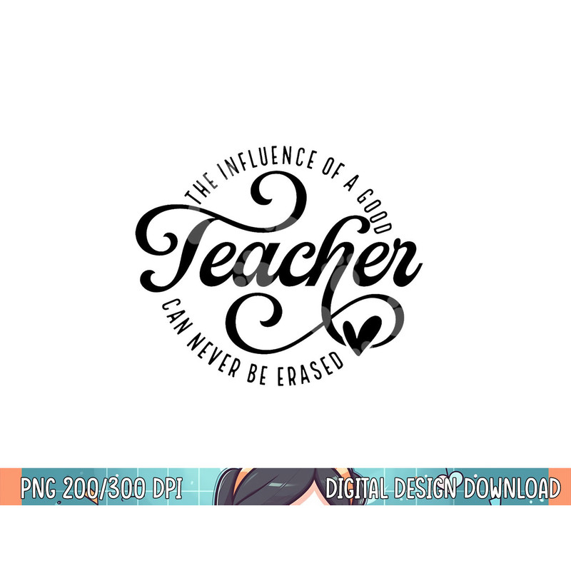 The Influence Of A Good Teacher Can Never Be Erased 100 days  png, sublimation.jpg