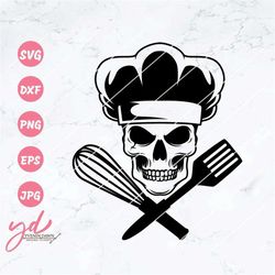 chef skull svg | master chef svg | chef svg | chef skull clipart | chef clipart | grill master svg | chef skull shirt |