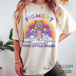 vintage disney figment comfort color shirt, one little spark of inspiration, figment est 1983 shirt, epcot figment shirt