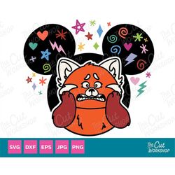 turning red panda svg multicolor mouse ears turning red clipart images instant digital download sublimation cut file png