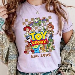 comfort colors disney toy story est 1995 shirt, disney toy story characters group shirt, disney family vacation trip, to
