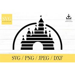 castle svg, castle, theme park, svg, png, dxf, jpeg, digital download, cut file, cricut, silhouette, glowforge, svg file