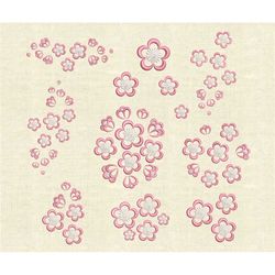 Machine embroidery designs flowers set sakura