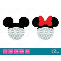 Theme Park Mouse Ears Florida | SVG Clipart Images Digital Download Sublimation Cricut Cut File Png Dxf Eps Jpg