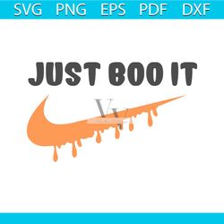 retro just boo it halloween swoosh svg cutting digital file
