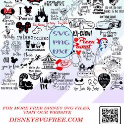 130 SVG PNG and DXf Instant Digital Download Bundle for Cricut or Silhouette Stitch MickeyMinnie Bambi StarWars Tinkerbe