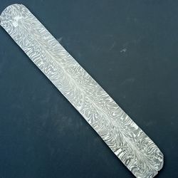 12" custom hand forged damascus steel billet , damascus steel feather  bar for knife making