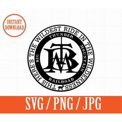 big thunder mountain railroad emblem logo disneyland / disneyworld - svg, png, jpg - instant file download