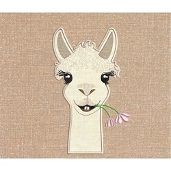 Machine embroidery designs Applique Llama alpaca head
