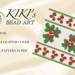 lighter cover pattern peyote pattern, bead pattern for bic maxi lighter cover mistletoe peyote beading pattern in pdf