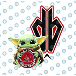 baby yoda with arizona diamondbacks baseball png,  baby yoda mlb png, mlb png, digital download,printing