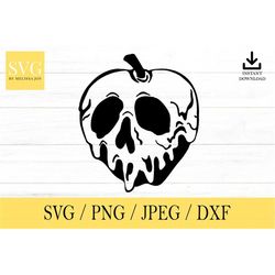 poison apple svg, evil queen, villain, svg, png, dxf, jpeg, digital download, cut file, cricut, silhouette, glowforge
