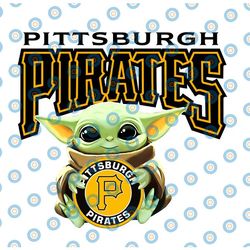 baby yoda with pittsburgh pirates baseball png,  baby yoda mlb png, mlb png, digital download