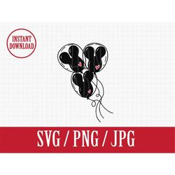mickey balloons | disneyland bound | svg png jpg | instant file download