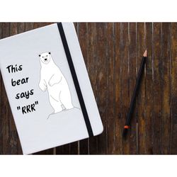 vector illustration. the white bear says "rrr"