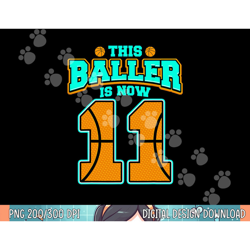 This Baller Is Now 11 Basketball Lover Funny 11th Birthday png, sublimation.jpg