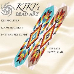 bead loom pattern ethnic lines ethnic inspired loom bracelet pattern design in pdf instant download