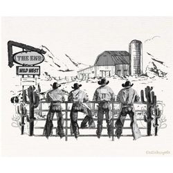 western cowboys png, rodeo png, western transparent country cowboys sublimation design download, wild west png, the end