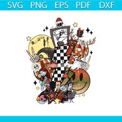 retro skeleton christmas and horror character png download