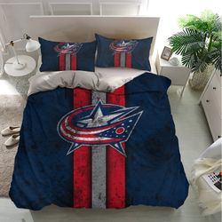 columbus blue jackets bedding sets, sport bedding, bedroom decor, decorations for home bedding sets, bedding trending