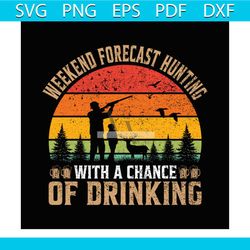 weekend forecast hunting with a chance of drinking christmas svg