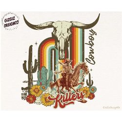 retro cowboy killers | vintage cowboy skeleton | western sublimations, designs downloads, png clipart, shirt design, sub