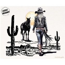 western cowgirl png, cowgirl png, western transparent cowgirl png, cowgirl sublimation, design download, wild west png,