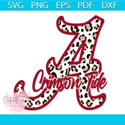 alabama crimson tide leopard pattern svg, crimson tide layered svg, sport svg