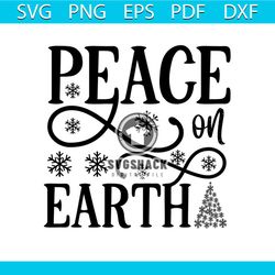 peace on earth svg, christmas svg, peace christmas svg, pine tree svg